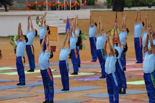 Morning drill on the assembly ground